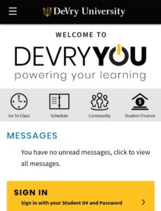 Devry University Student Portal