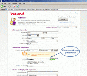 Yahoo mail sign up
